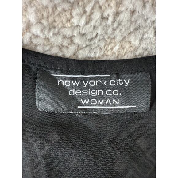 New York City Design Co Plus Size 24 Geometric Knee Length Shift Dress V Neck - Picture 5 of 7